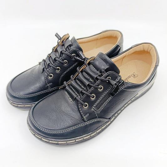 zenske crne cipele vezanje patent zatvarac prava koza tabanica 9708-4black