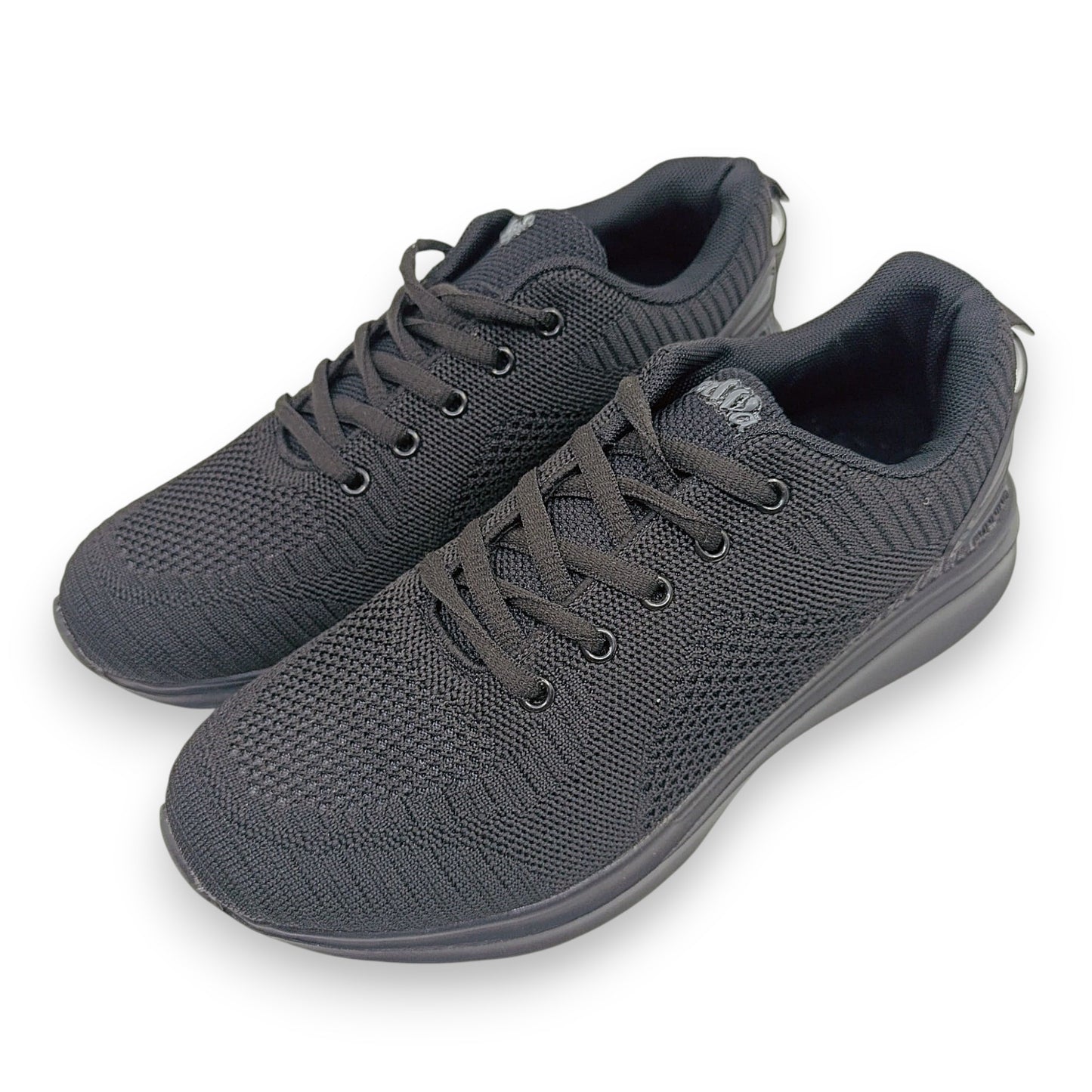 zenske lagane crne tenisice knit par kosa perspektiva