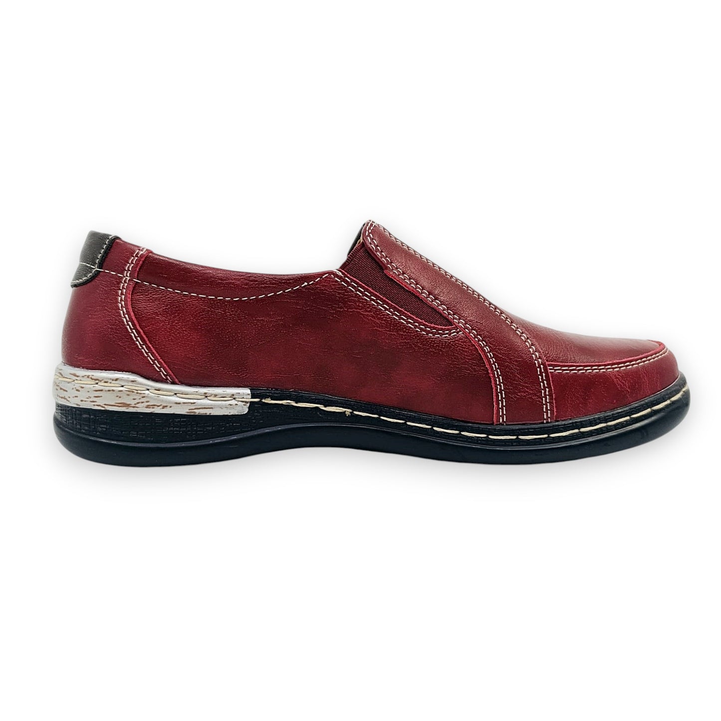 zenske slip on cipele bordo umjetna koza kozna obloga
