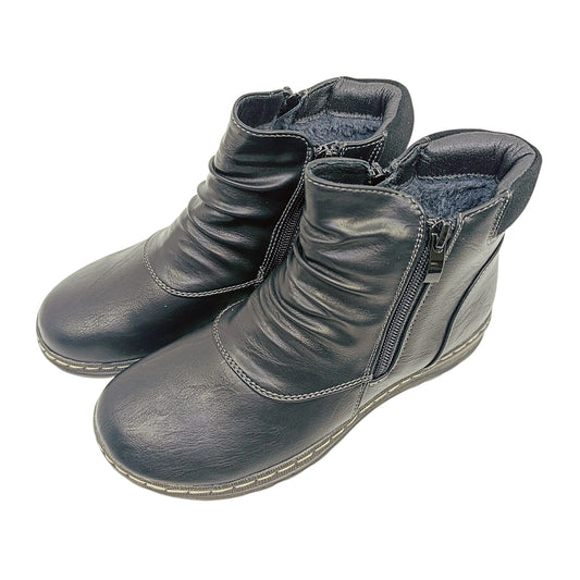 zenske tople gleznjace crne nabirani dizajn 