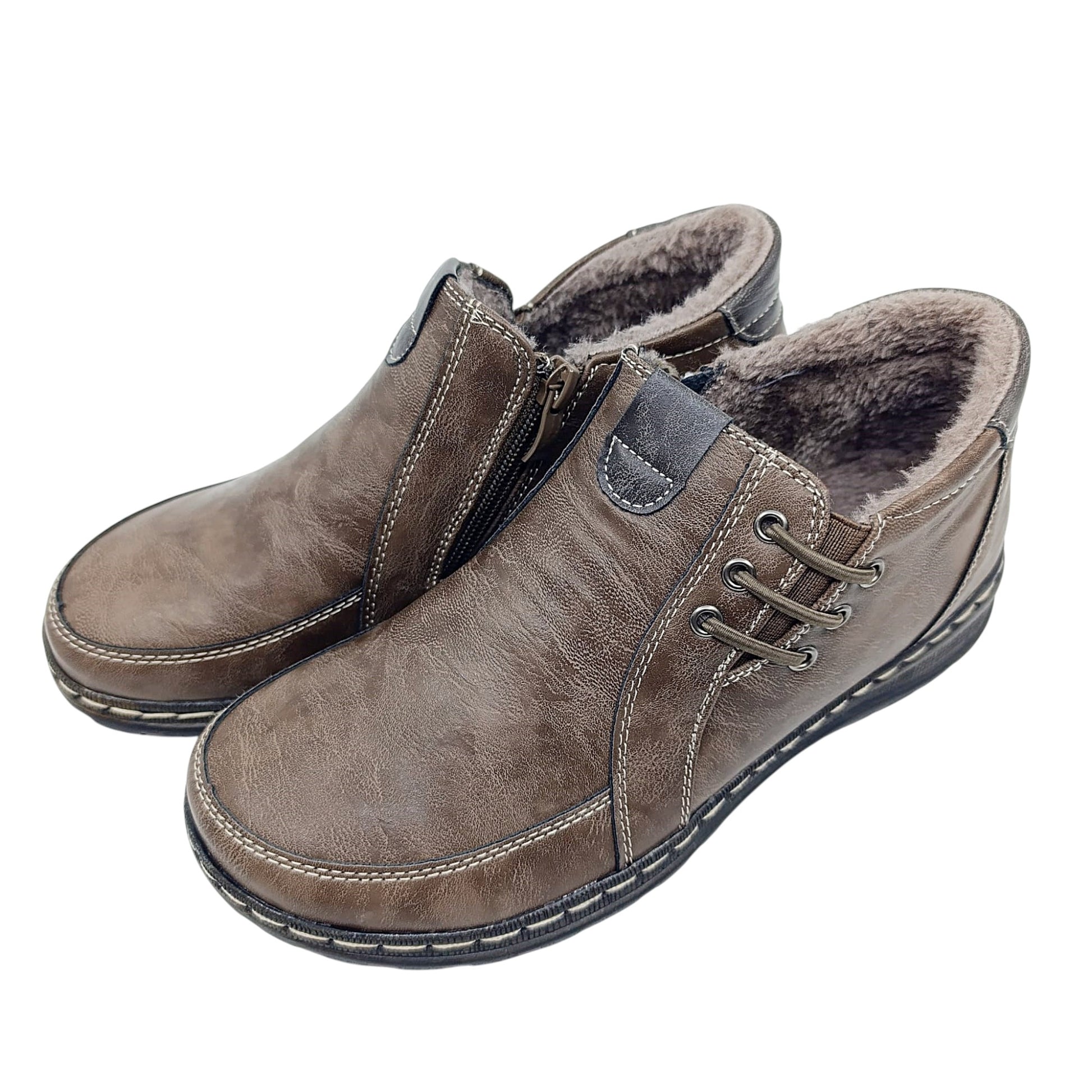 zenske tople gleznjace smede s krznom